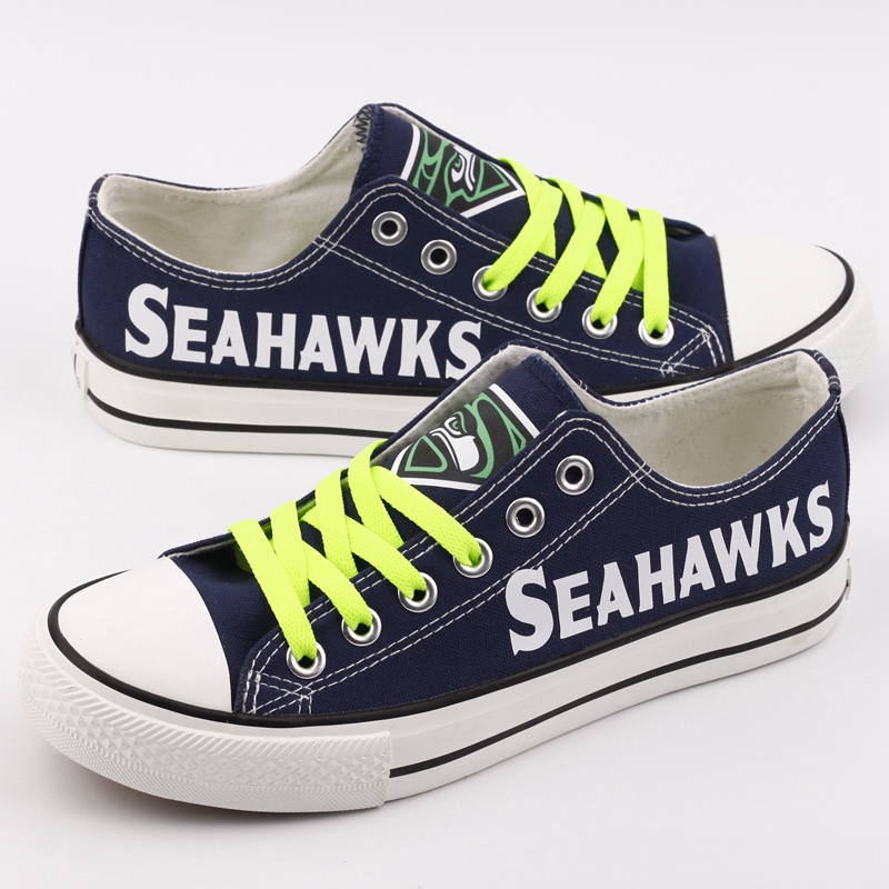 Women's Seattle Seahawks Repeat Print Low Top Sneakers 002